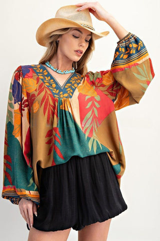 Bohemian Floral Blouse