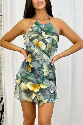 Halter Neck Floral Sundress