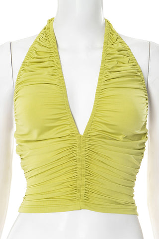 Ruched Halter Tank Top