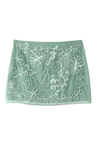 Floral Detail Mini Skirt