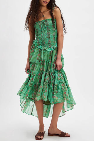 Tiered Floral Midi Dress