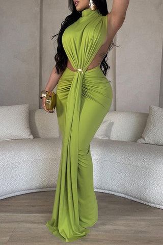 Twist Halter Maxi Dress