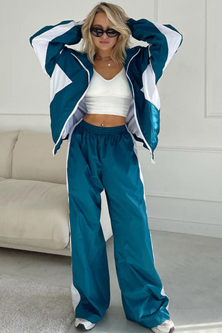 Chic Two-Piece Pants Set with Stripe Detail