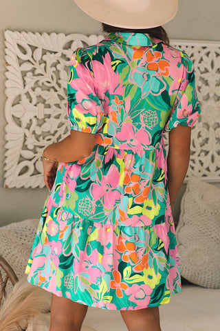 Vibrant Tiered Floral Mini Dress