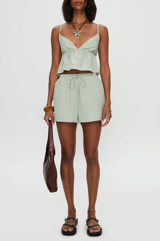 Stylish Gingham Short Set