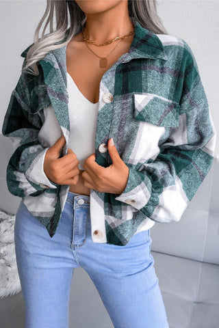 Button-Down Plaid Jacket
