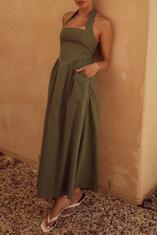 Halter Neck Casual Maxi Dress