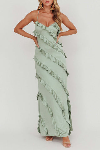 Ruffle Detail Maxi Casual Dress