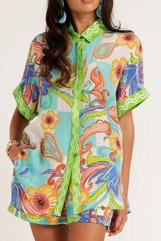 Vibrant Print Short Set