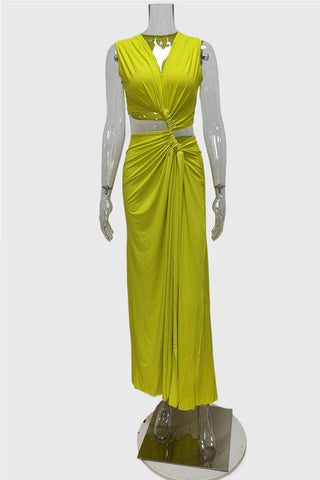 Plunging Cut-Out Maxi Dress