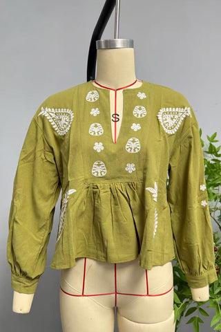 Floral V-Neck Blouse