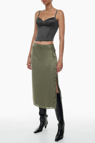 Wrap-Tie Midi Skirt