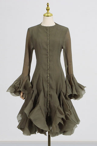 Flared Sleeve Casual Dress