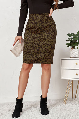 Animal Print Midi Skirt