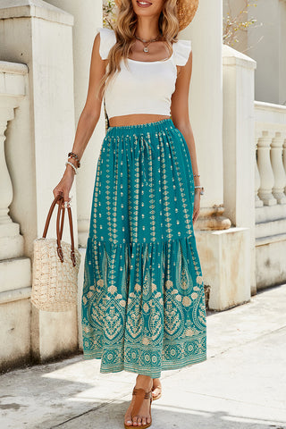 Elegant Paisley Maxi Skirt