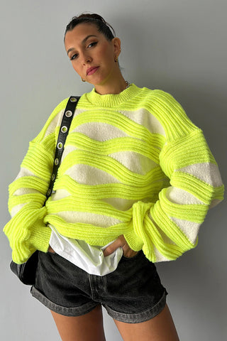 Striped Wave Pattern Sweater