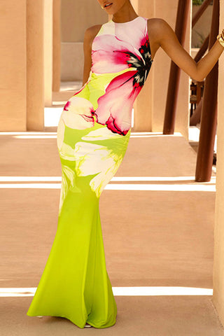 Sleeveless Floral Maxi Dress