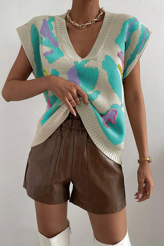Abstract Pattern Sweater Vest