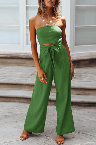 Strapless Wide-Leg Jumpsuit