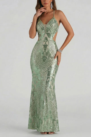 Elegant Cutout Evening Gown
