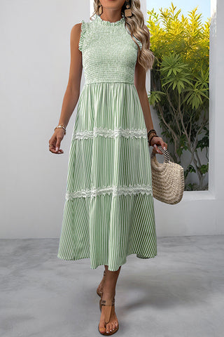 Ruffled Smocked Midi Dress