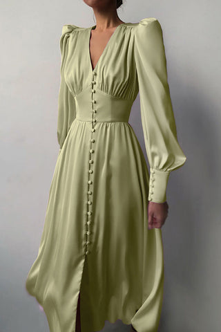 Elegant Long-Sleeve Midi Dress