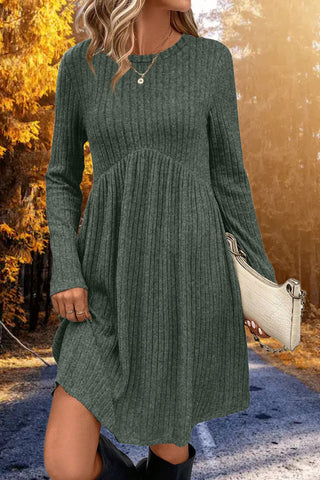 Ribbed Knit Casual Dress