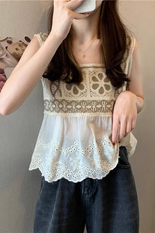 Floral Lace Peplum Tank