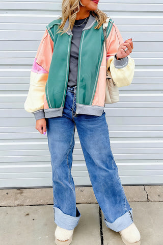 Versatile Zip-Front Colorblock Jacket