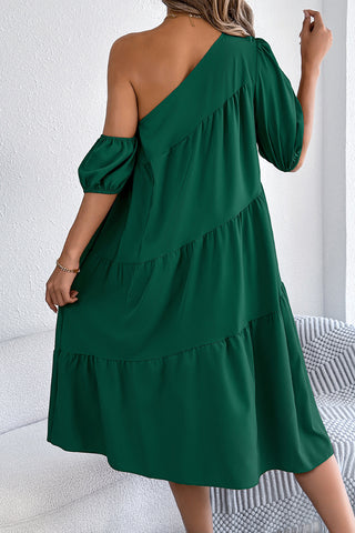 One-Shoulder Tiered Dress