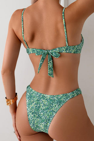 Floral Knot-Front Bikini Set