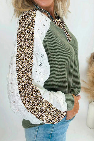 Stylish Lace-Trimmed Sweatshirt