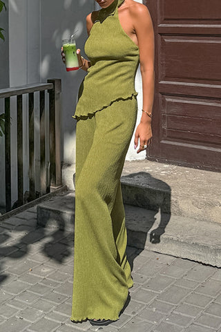 Elegant High Neck Pants Set