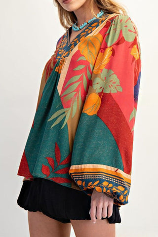 Bohemian Floral Blouse