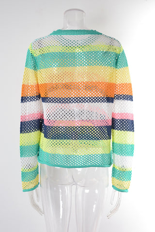 Vibrant Striped Crochet Top