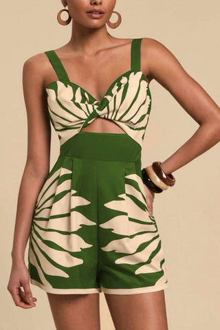 Zebra Print Cutout Romper