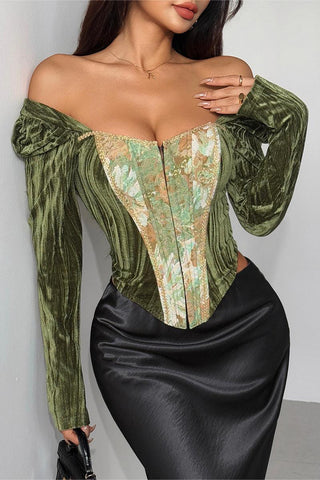 Off-Shoulder Corset Tank Top