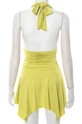 Halter Neck Ruched Sundress