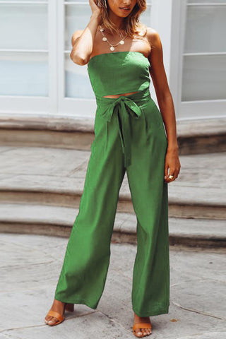 Strapless Wide-Leg Jumpsuit
