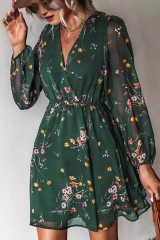 Floral V-Neck Casual Dress