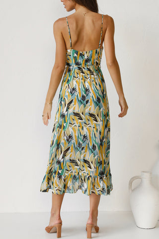 Vibrant Abstract Print Midi Dress