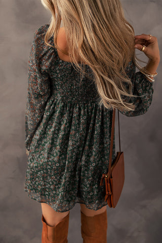 Floral Smocked Long Sleeve Dress