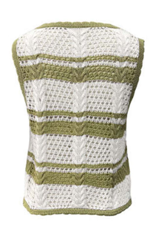 Tie-Front Crochet Sweater Vest