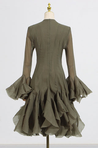 Flared Sleeve Casual Dress