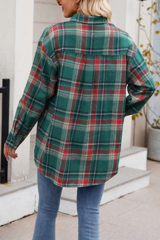 Button-Front Plaid Shirt