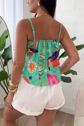 Vibrant Tropical Print Camisole