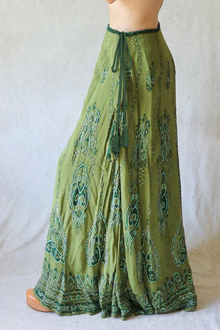 Patterned A-Line Maxi Skirt