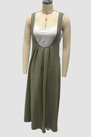 Wide-Leg Casual Pinafore Dress