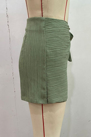 Wrap-Front Skort with Bow Accent