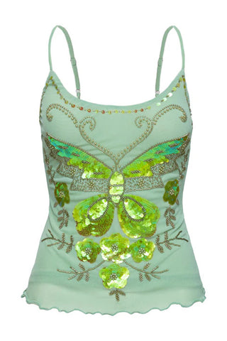 Sequin Butterfly Tank Top